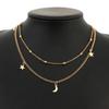 Double Layers Beads Pendant Necklace Star Clavicle Necklace for Wife Women Girls