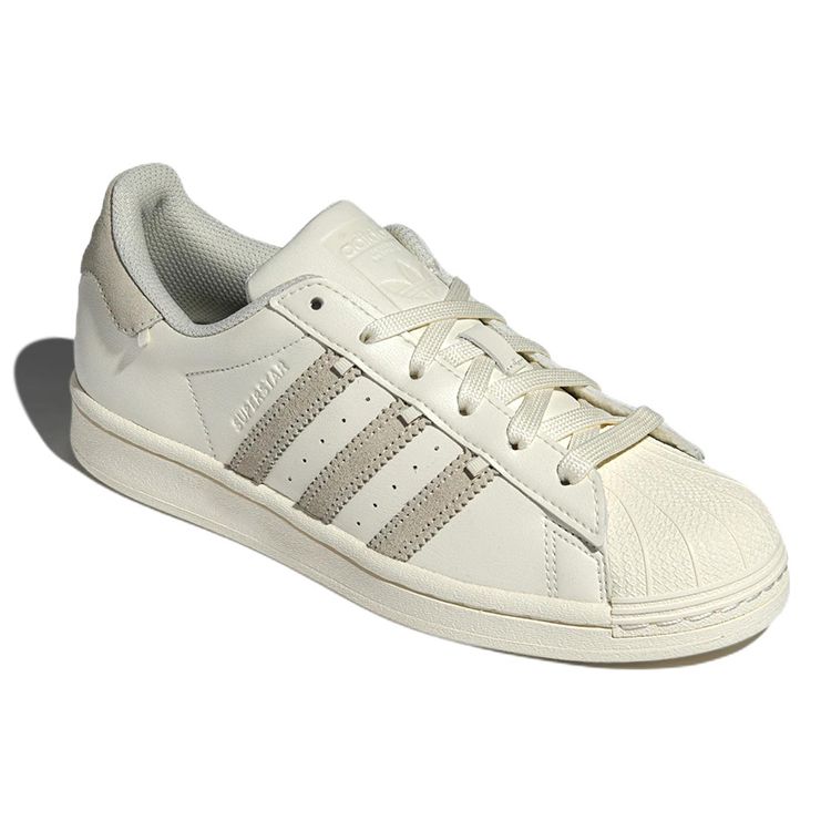 Adidas Оригинальные кожаные кроссовки Superstar Удобные низкие кроссовки Унисекс Белый Серый HP2069