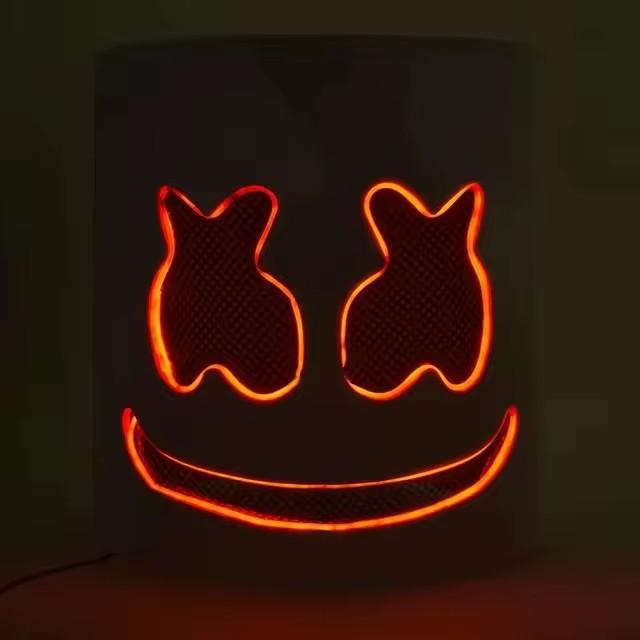 Модная светящаяся светодиодная маска, аксессуары для костюмов диджея, светящиеся принадлежности, неоновый свет, маска зефирки для музыкального фестиваля, ночного клуба, танцев