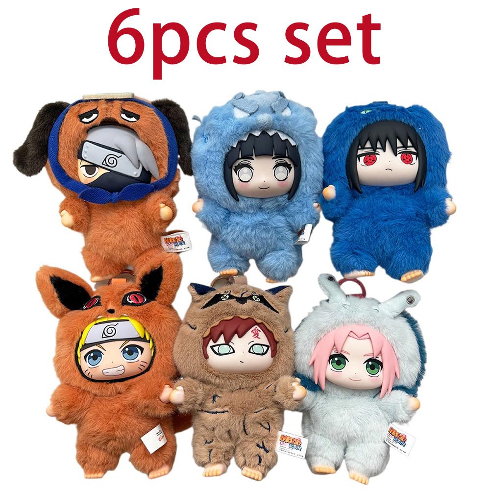 Оригинальная серия Naruto Shippuden Beast Party Виниловая фигурка Плюшевая текстура Сюрприз-бокс Чиби Какаши Саске Коллекционная Мягкая Плюшевая Обнимательная