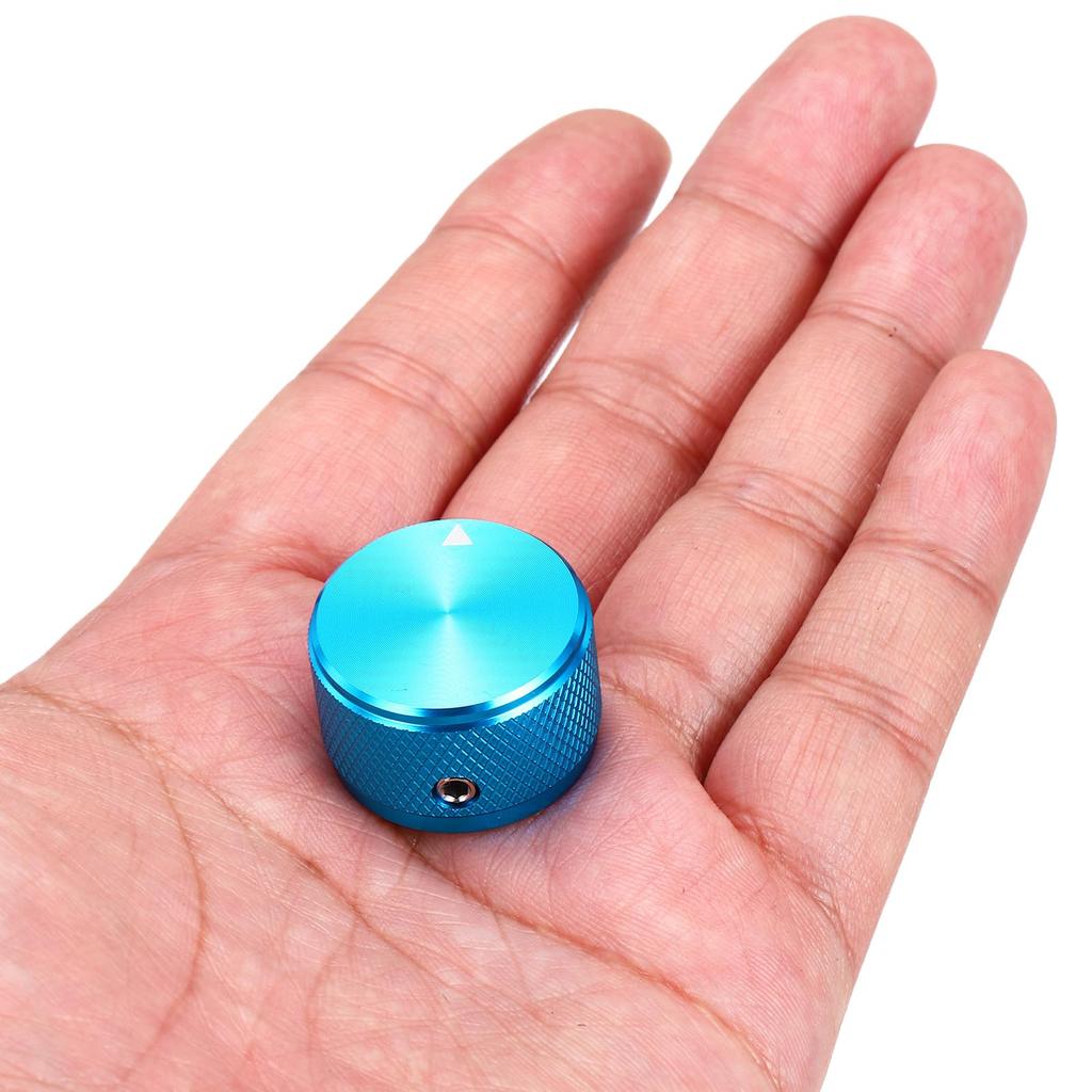 Uxcell Aluminum Potentiometer Universal Volume Tone Control Knob for Guitar and Diamond Blue 4-Piece Knob, 1/4" (6mm) Bass, 5/8"