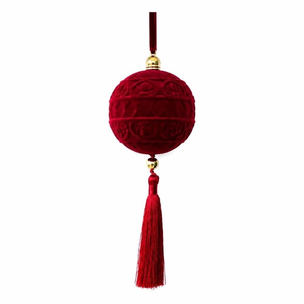 Velvet Texture Christmas Ball Ornament Christmas Spheres Decor Party Decoration