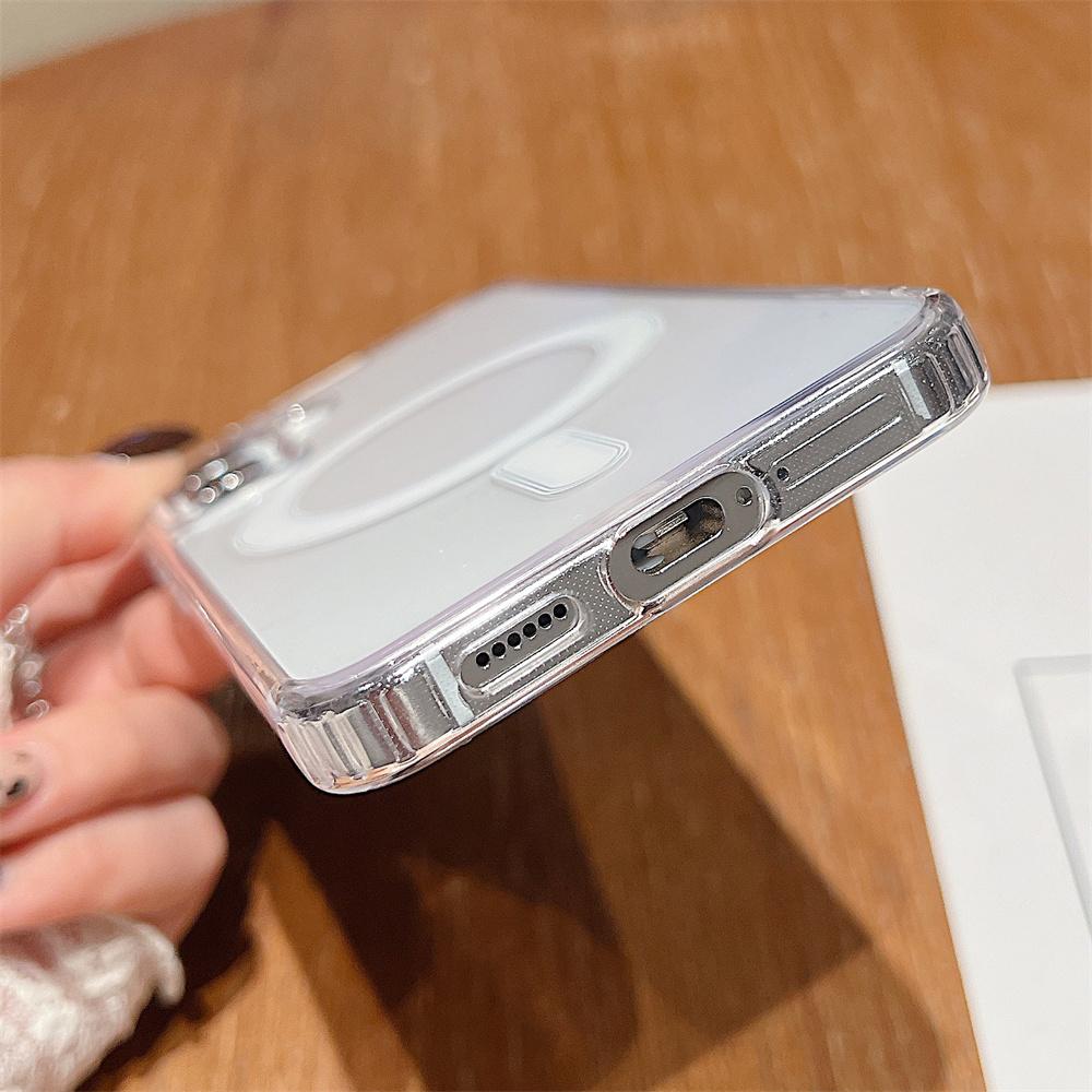 For Magsafe Wireless Charge Case For Samsung S25 S24 S23 S22 S21 S20 FE Ultra Plus A56 A36 A26 A16 A06 A55 Clear Acrylic Cover