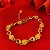 Gold-Plated Women's Lucky Bead Bracelet - Versatile Love and Fortune Jewelry for Couples