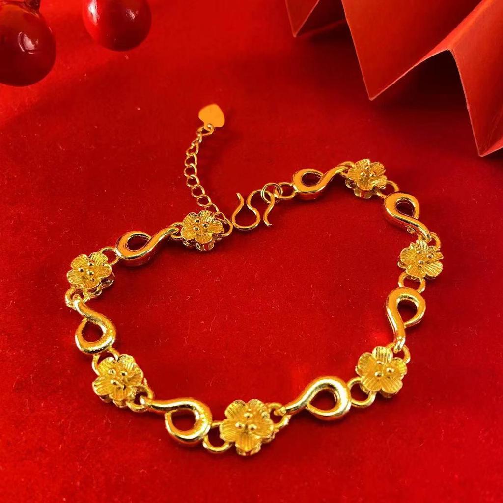 Gold-Plated Women's Lucky Bead Bracelet - Versatile Love and Fortune Jewelry for Couples