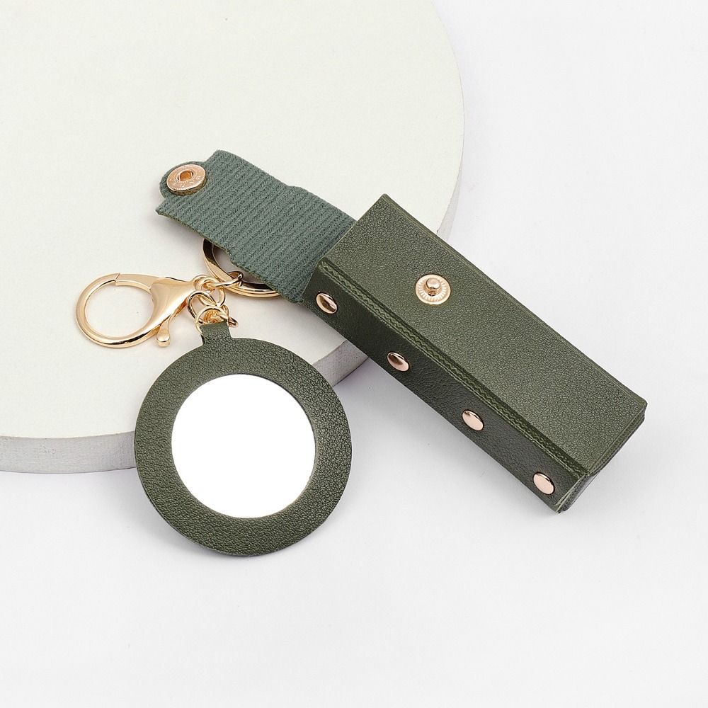 Lipstick Storage Box Mini Cosmetic Bag with Mirror Key Chain Simple Lipstick Bag  Girls