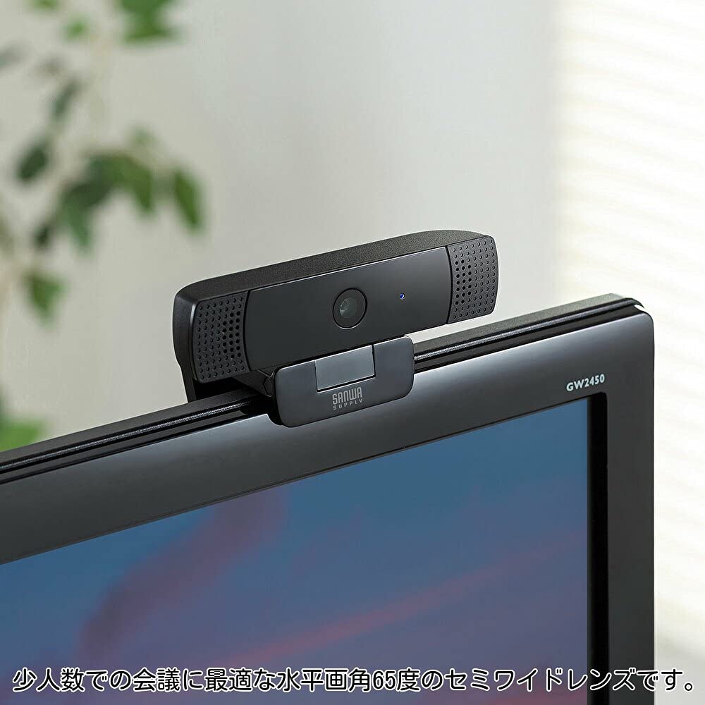 Sanwa Supply Stereo Microphone Web Camera CMS-V61BK Built-in