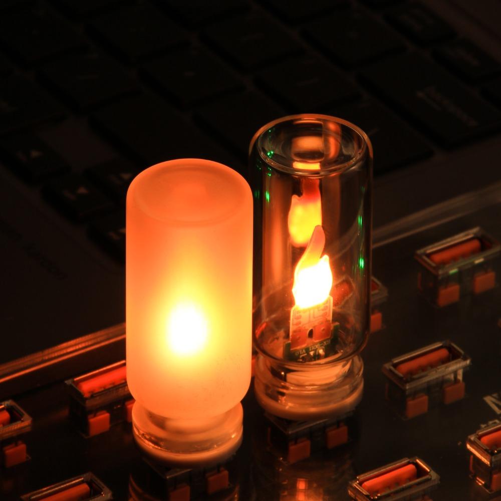 Имитация пламени USB свеча-светильник Мерцающий светодиод Матовое прозрачное стекло Ночник для автомобиля дома комнаты ноутбука Праздничное украшение