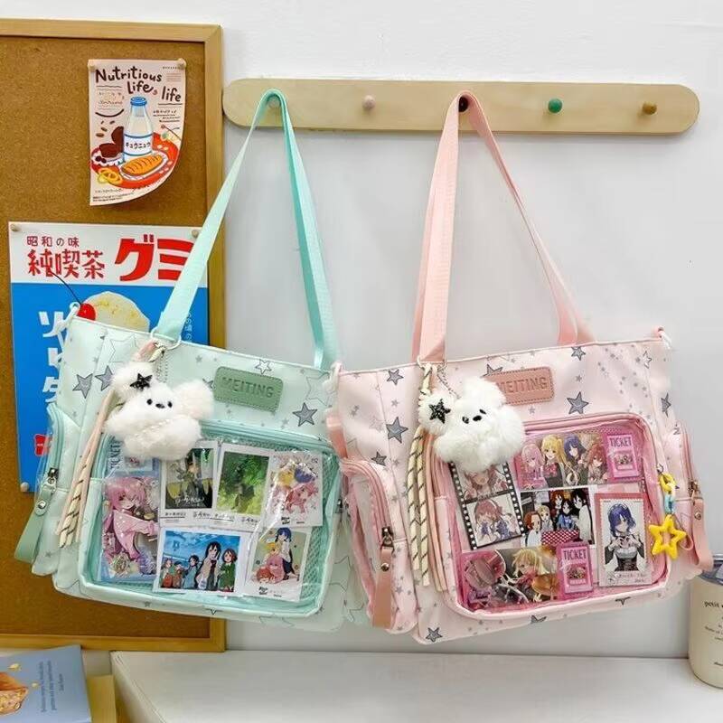 Новая Y2K Милая Звезда Комикс Ita Bag Женские Модные Сумки Через Плечо Лолита Девушка Прозрачная Сумка-Тоут DIY Дисплей Сумка Через Плечо Сумка