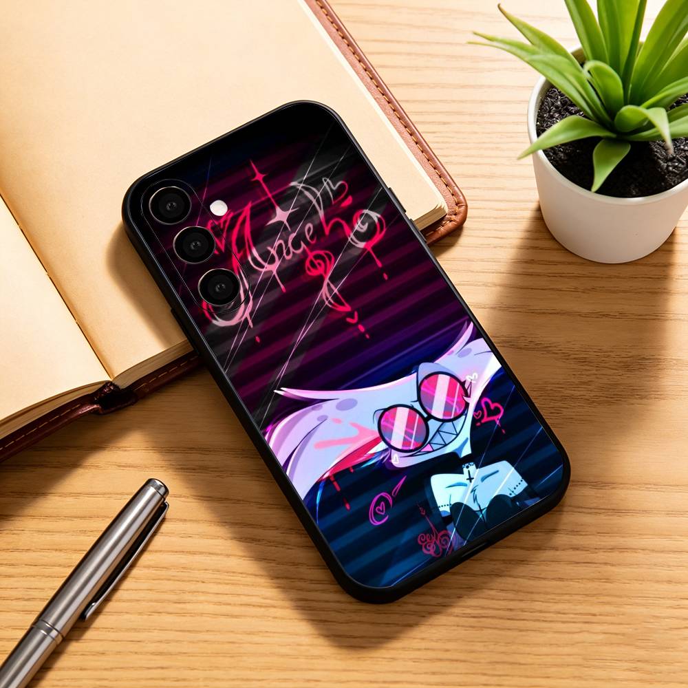 H-hazbin hotel ангел пыль Чехол для телефона Черный Силикон Мягкий Для Samsung Galaxy A73,A72,A71,A70,A53,A52,A51