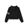 adidas Originals Трилистник с логотипом и принтом в полоску, толстовка с капюшоном, женские топы, черный HT8847