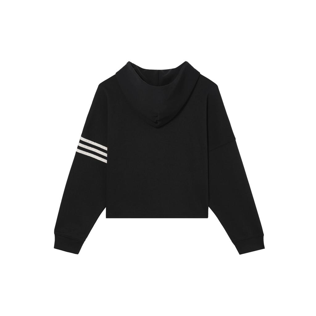 adidas Originals Трилистник с логотипом и принтом в полоску, толстовка с капюшоном, женские топы, черный HT8847