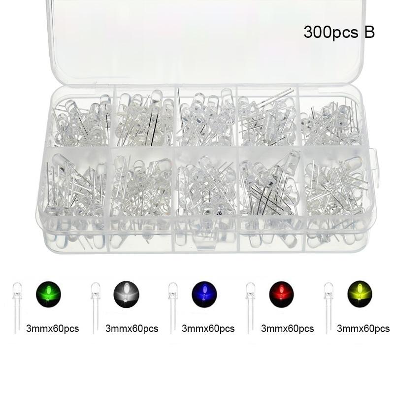 Light Emitting Diodes 5 Colors Electronic Components 3mm LED / 5mm LED Assorted Color DIY LED Light Emitting Diodes Set