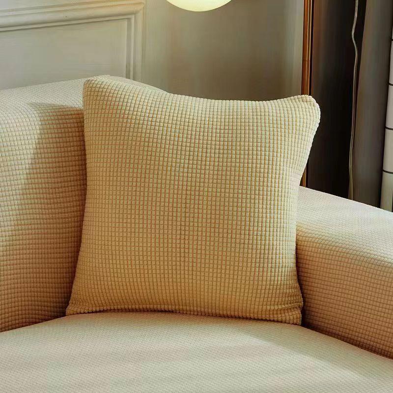 Solid Color Living Room Waffle Honeycomb Square Pillow Cushion Cover Cushion Cover Simple Sofa Pillow Cushion Cushion Cover