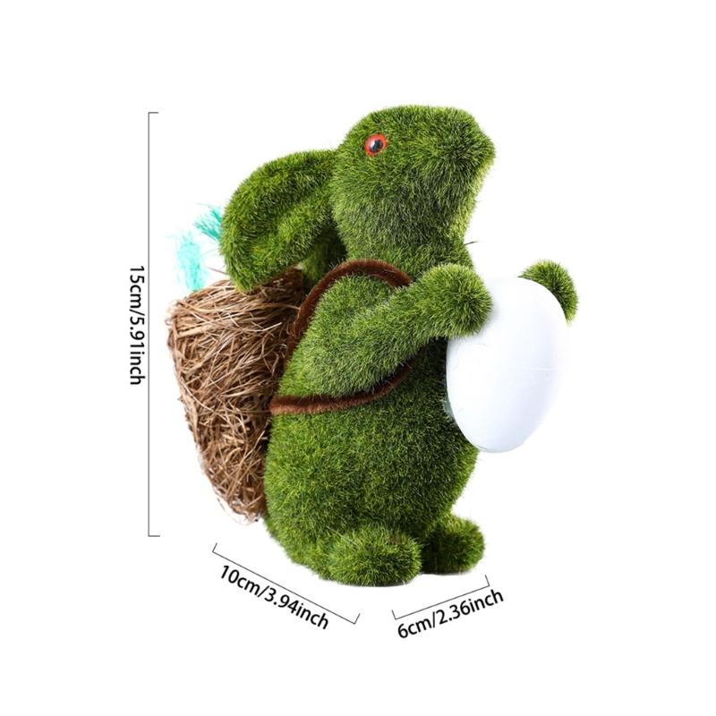 Easters Bunnies Rabbit Decorations Bunnies Eggs Flocking Table Decorations Decorative Statue Outdoor Artificial Figurines