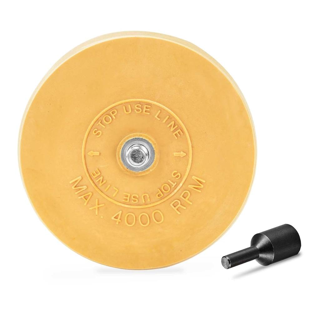 EWK 2 Pcs Serrated + Round Decal Eraser Wheel, Rubber Remover Wheel for Grinder, Ideal for Adhesives, Ptripes, and Decals Removal