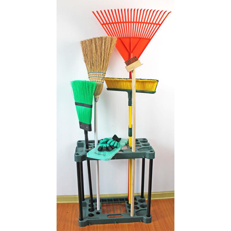 Yongyou Gardening Tool Rack , Plastic and Iron Pipe 2 - Tier Organizer , Space - Saving Storage for Garden Tools , Garag