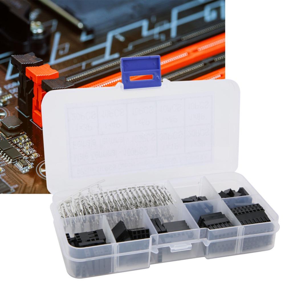 310PCS 2.54mm Pitch Wire Jumper Connector 9 Value Crimp Pin Terminal Kit Electrical Connections