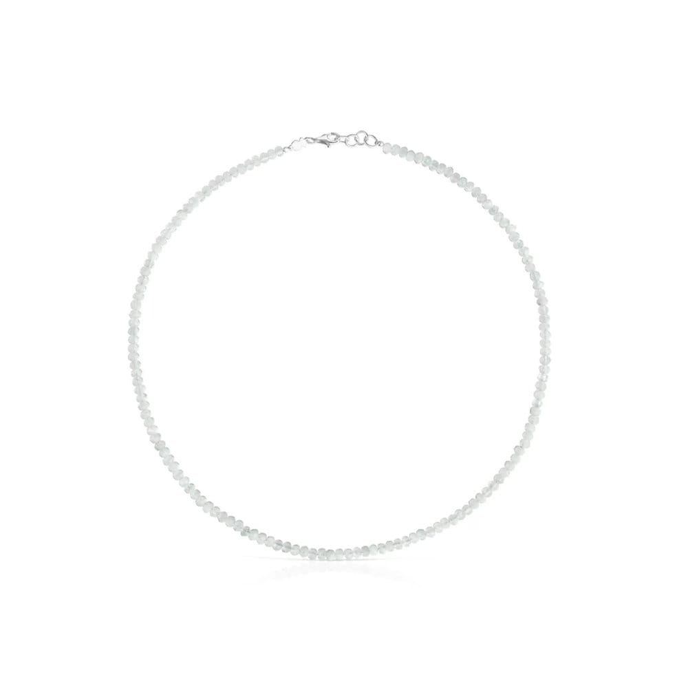 Короткое серебряное колье с лунным камнем основного цвета / Короткое серебряное колье / Колье / 1004121200