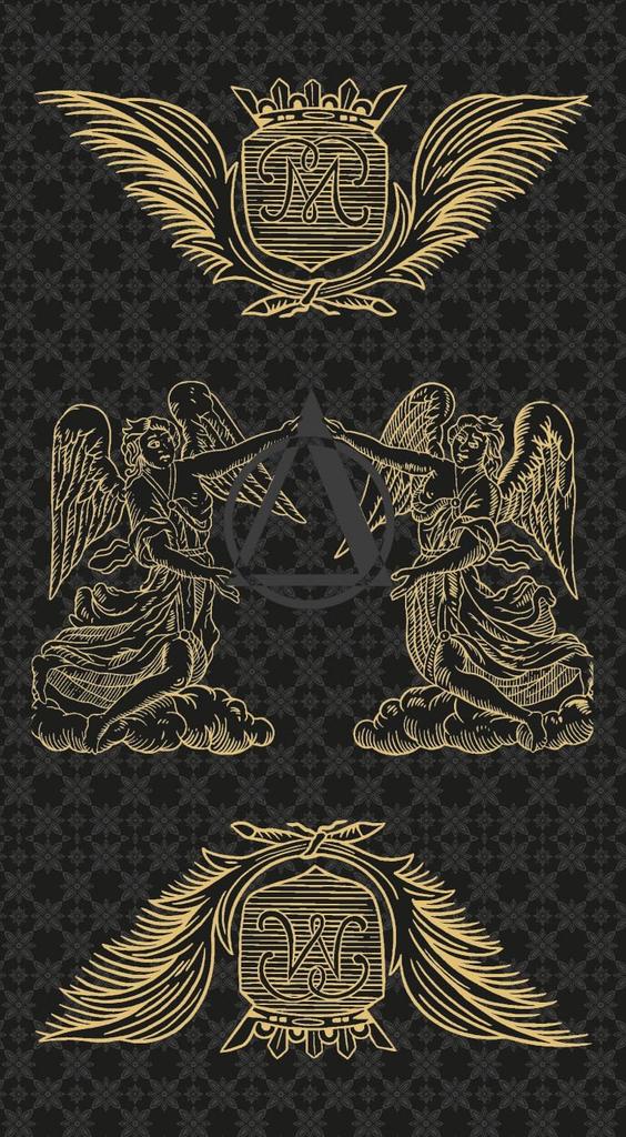 Kancharo 78-Card Tarot Card Set [Tarot of Marseille Gold & Black Edition] Includes Japanese Tarot Card Instructions & Pouch (Authentic)