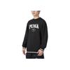 Puma Спортивный повседневный свитер с надписью Letter, американский винтажный свитшот, мужская толстовка, черный цвет 678422-01