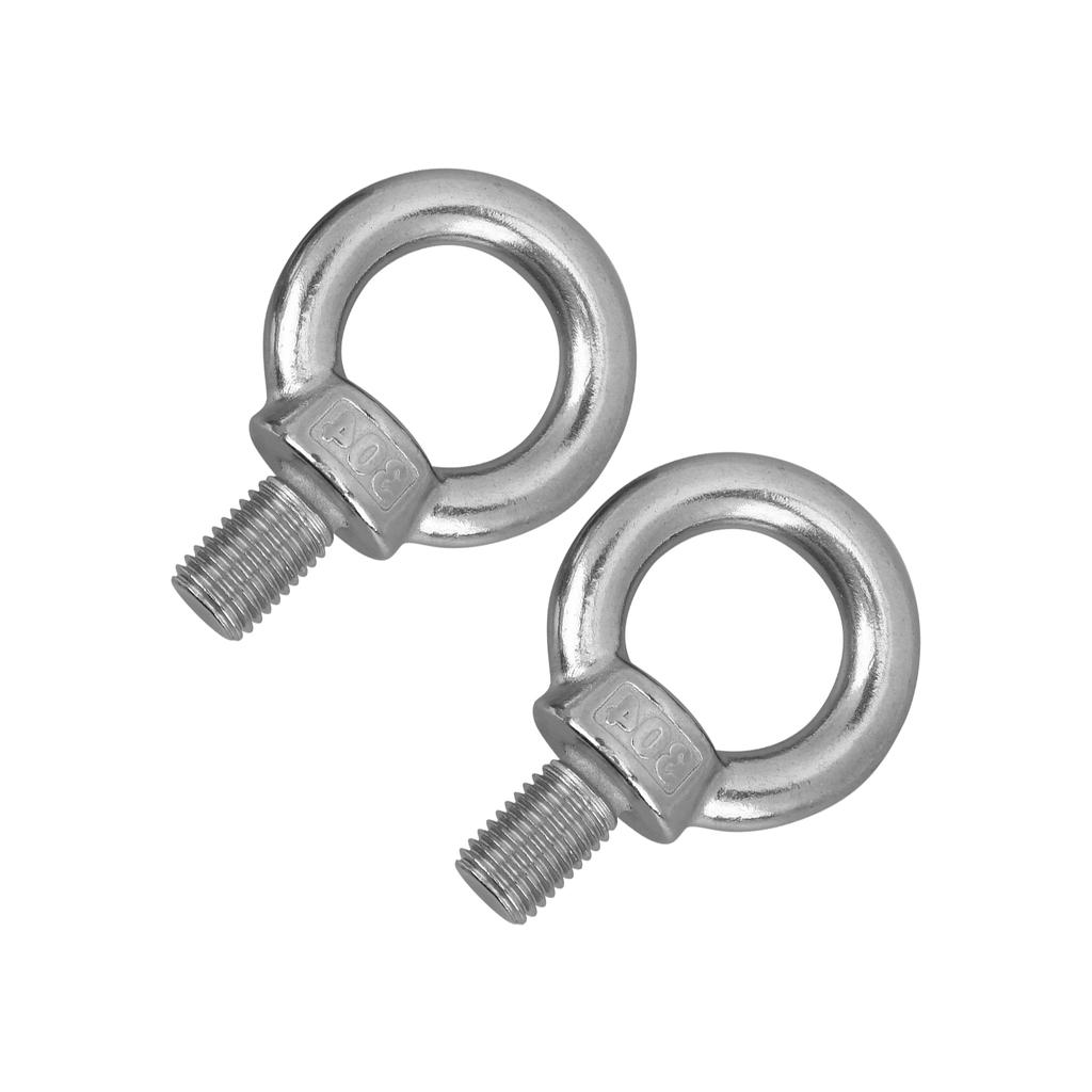 2Pcs Stainless Steel Lifting Ring Eye Bolt Heavy Duty Marine Grade Ring Screw BoltsM16