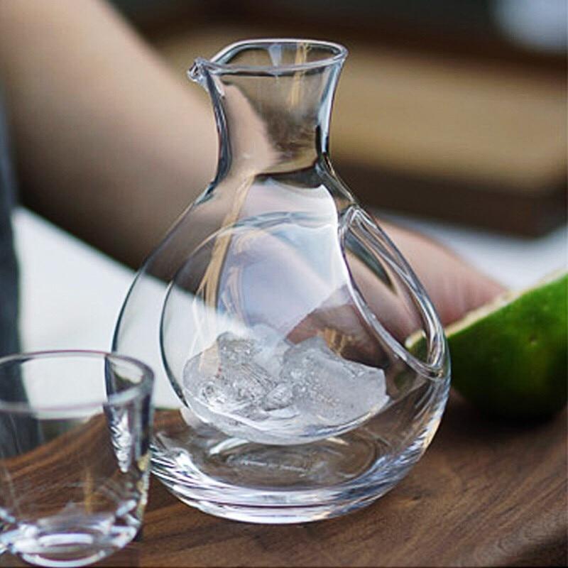 250ml Glass Wine Bottle Hole Sake Ice Jug Hamster Nest Cooling Brandy Whiskey Beer Decanter Transparent Wine Carafe Superior Bar Tools