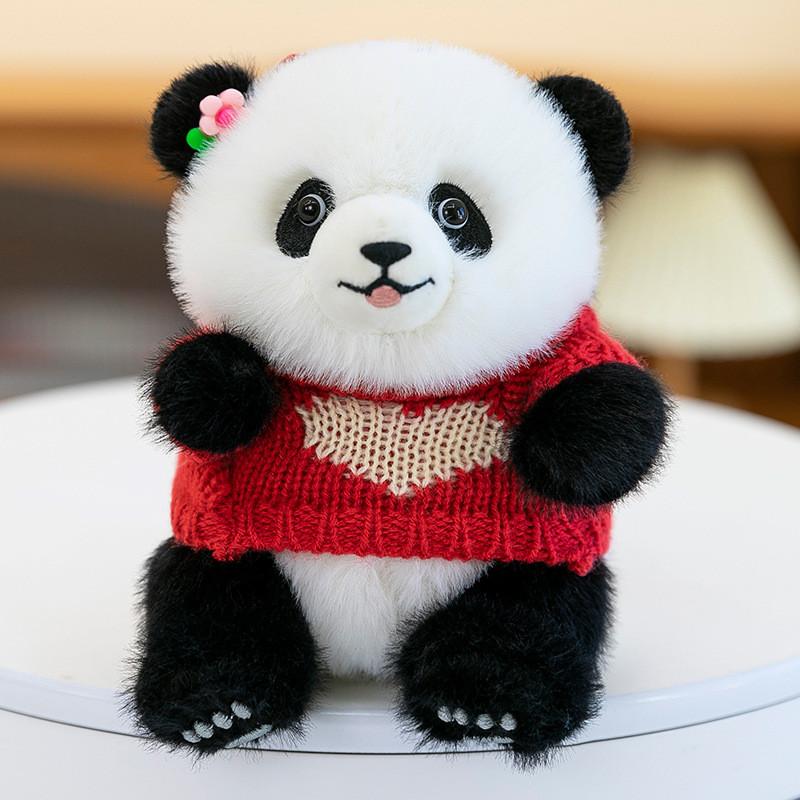 Adorable Panda Cute Sweater Plush Toy Keychain Bag Decoration Birthday Gift