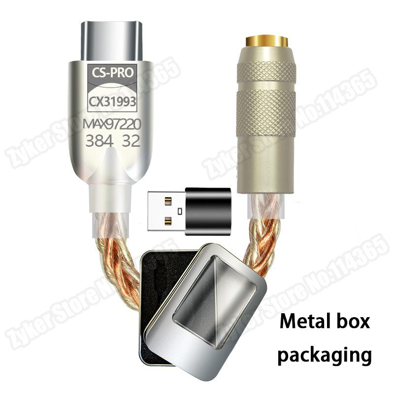 CX31993 97220 HiFi USB DAC Type C To 3.5mm Earphone Amplifier CX31993 Audio Decoder AMP Phone Adapter Digital DAC For Android