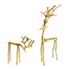 Minimalist Reindeer Statue Artistic Alloy Deer Sculpture Modern Abstract Golden Reindeer Ornament for Christmas Tabletop Mantel Living Room