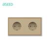 BSEED Double EU Socket 150*80mm Power Outlets Electric Sockets Plastic Wall USB C Socket  White Black Gold Gray 16A E Series