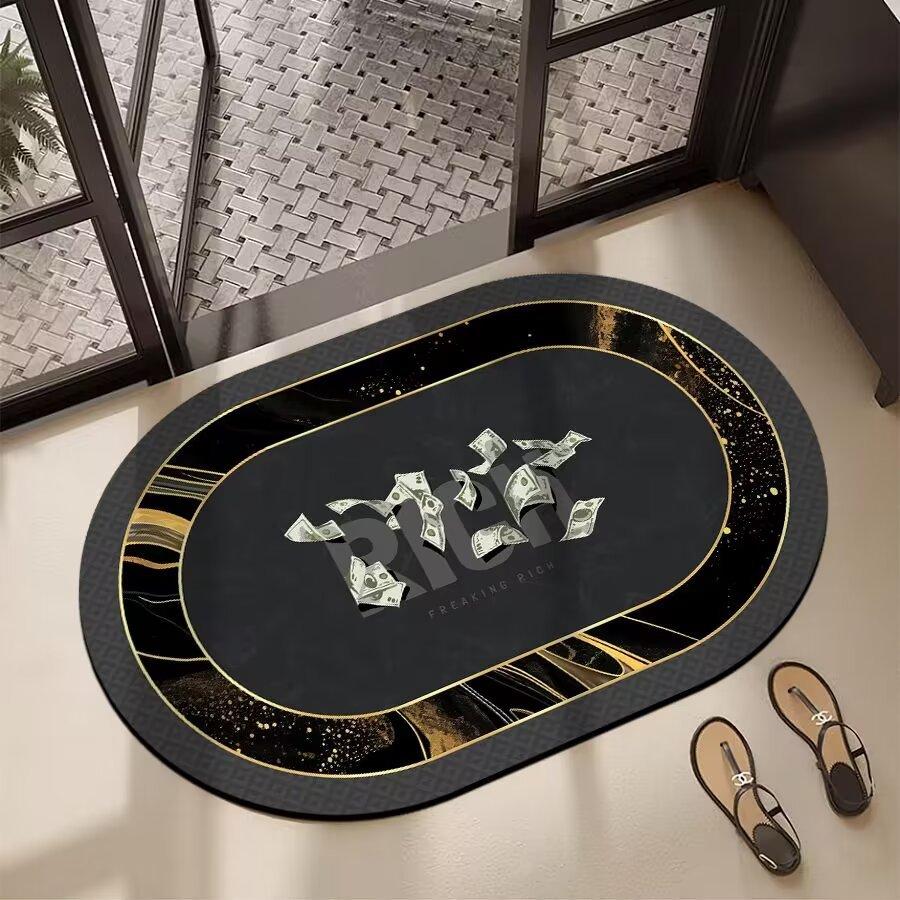 Коврик для ванной комнаты овальный, влагопоглощающий и грязеотталкивающий, коврик для ног в ванной комнате, мягкий противоскользящий коврик для ног с диатомовой грязью