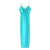 Women's Chic and Elegant Solid Color Satin Sleeveless Hollow V-neck Dress Summer Women's Sexy Slim Backless Suspender Dress