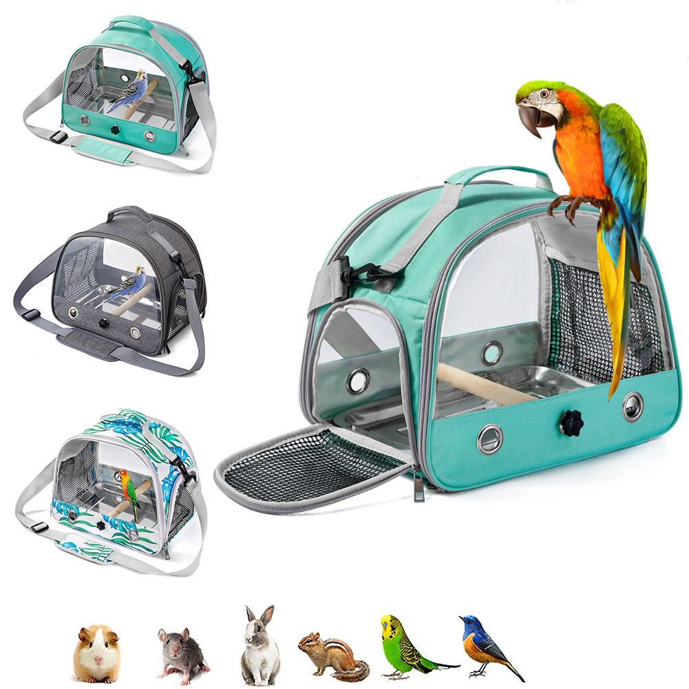 Портативная сумка-переноска для попугаев, рюкзак для птиц с насестом для клетки с боковым окном, складная маленькая клетка для путешествий для домашних животных, принадлежности для птиц