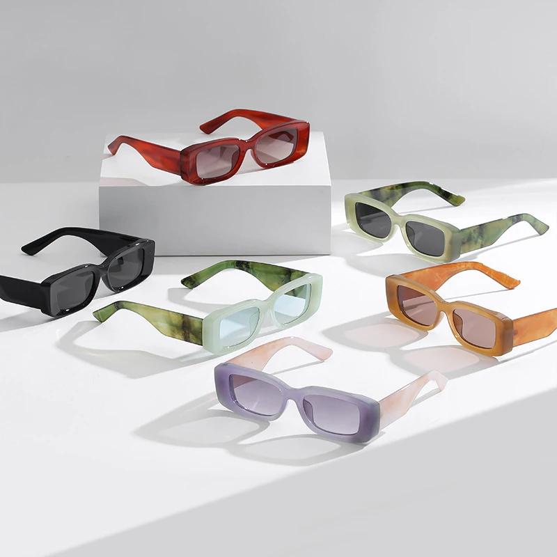 JNPCX Модные прямоугольные женские солнцезащитные очки желеобразного цвета, ретро мужские градиентные очки, защита от ультрафиолета UV400