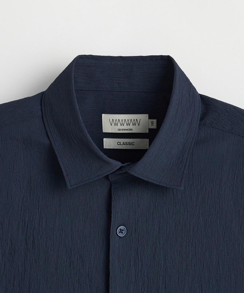 STCO [Japan Matusmi] Seersucker Short Sleeve Shirt_Navy (Classic Fit)_Sdsxb93Csn