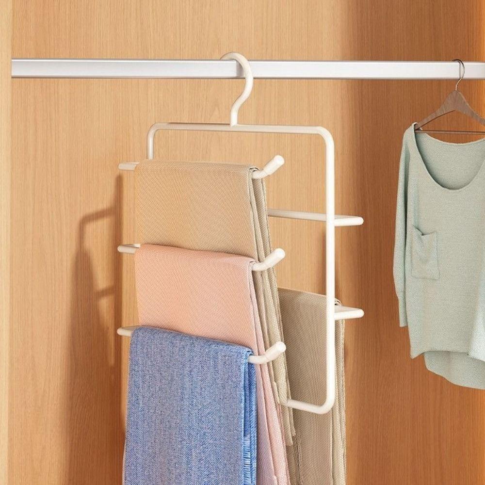 Iron Multi-Layer Trouser Racks Hanging Scarf Tie Rack Multi-functional Pants Hangers for Home