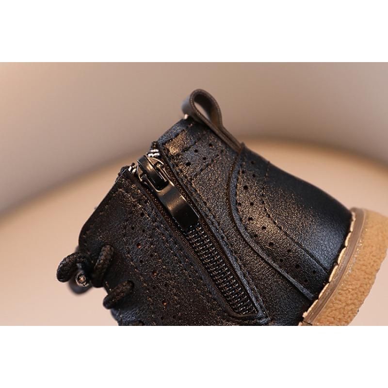 Детские кожаные ботинки в ретро-стиле в британском стиле с высоким голенищем в корейском стиле, одинарные ботинки для девочек, новые осенние кожаные ботинки для мальчиков