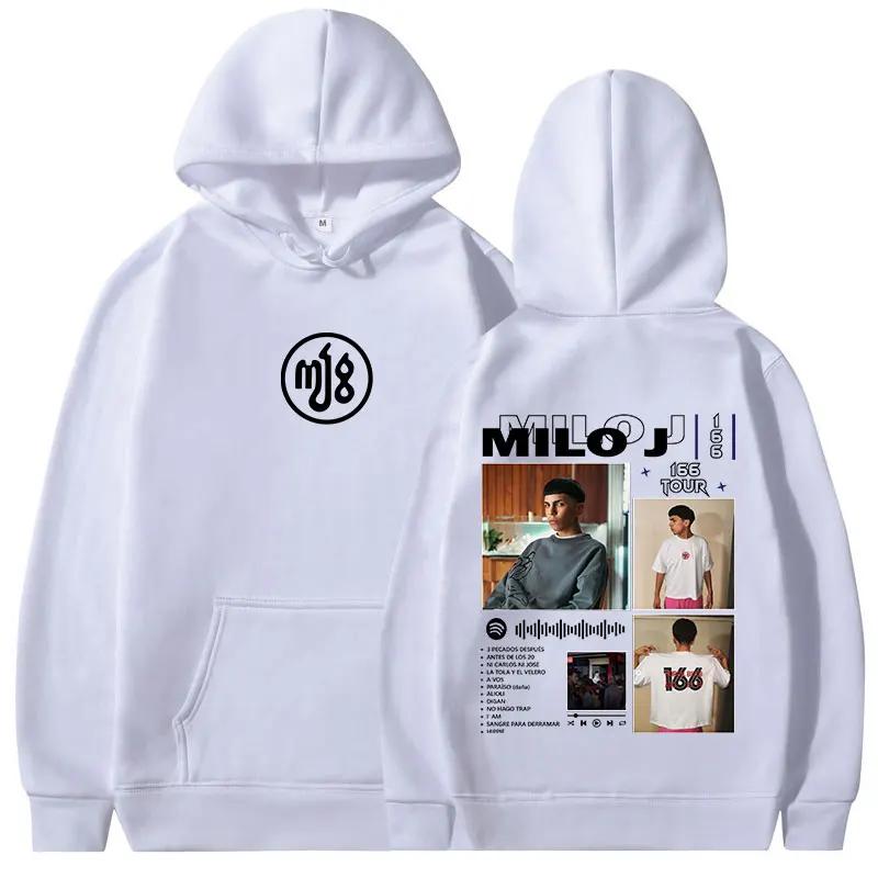 Milo J 166 Тур в поддержку альбома Мерч Мужская толстовка Харадзюку Хип-хоп Мода Спортивная одежда Модная Повседневная Уличная одежда