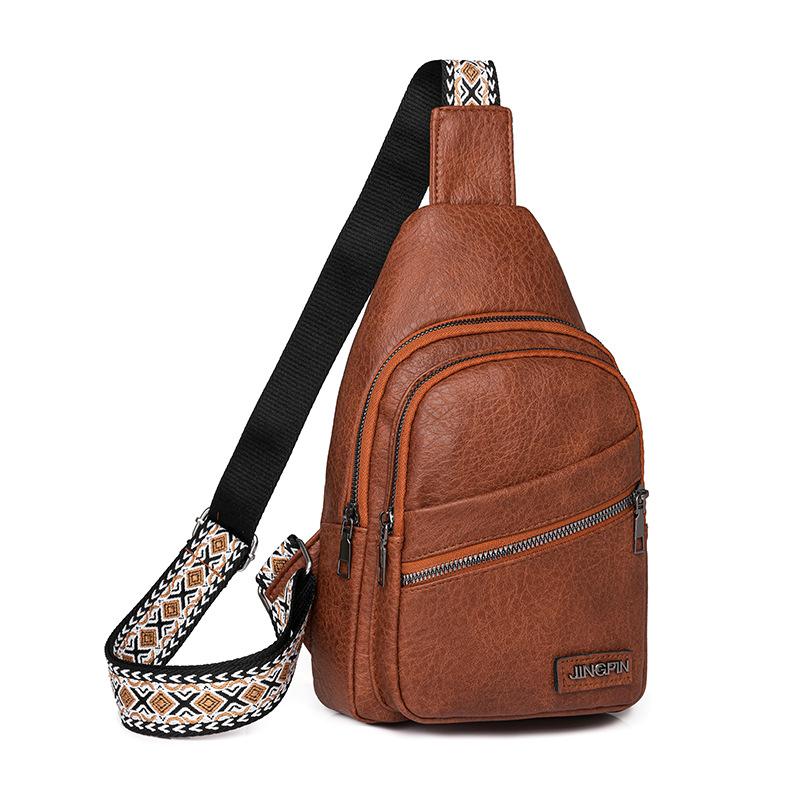 Женская кожаная нагрудная сумка, однотонная сумка через плечо, поясная сумка с цветными бретелями