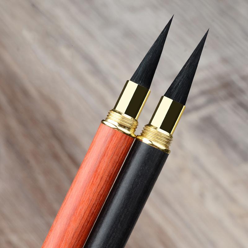 1 шт. кисть для каллиграфии, ручка-крючок из черного дерева, сандаловое дерево, кисть для каллиграфии, начинающий художник, профессиональная кисть для рисования