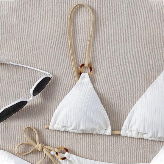 2 шт./компл., модный летний комплект бикини, чистые цвета, привлекательный универсальный беспроводной купальный костюм для повседневной носки