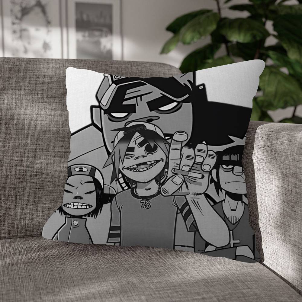 Виртуальная певица Gorillaz Группа Узор Подушки Наволочка Полиэстер Чехол для подушки Декоративная подушка Подушка для дивана Домашний Автомобильный Декор Дивана