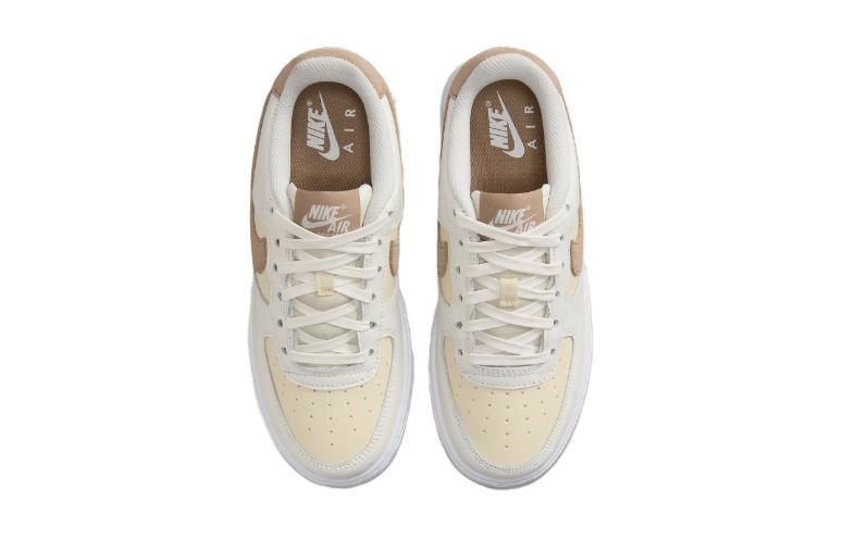 Nike Nike Air Force 1 Нескользящие Износостойкие Низкие Кеды для Скейтборда Бежевые Детские HF5349-100