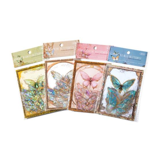 20 шт. наклеек-бабочек, блестящие голографические прозрачные эстетические наклейки для художественного дневника, скрапбукинга, изготовления открыток для журнала своими руками