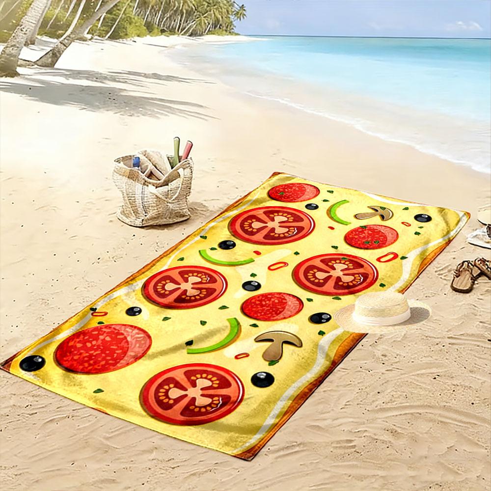 Savory-inspired colorful toppings Print beach towel, quick drying, suitable for travel, outdoor sports, jogging, the beach and swimming, gift