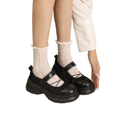 Осенняя женская спортивная обувь на массивном каблуке, модные кроссовки на платформе с узлом-бабочкой, женские повседневные туфли на плоской подошве, уличная обувь Мэри Джейн