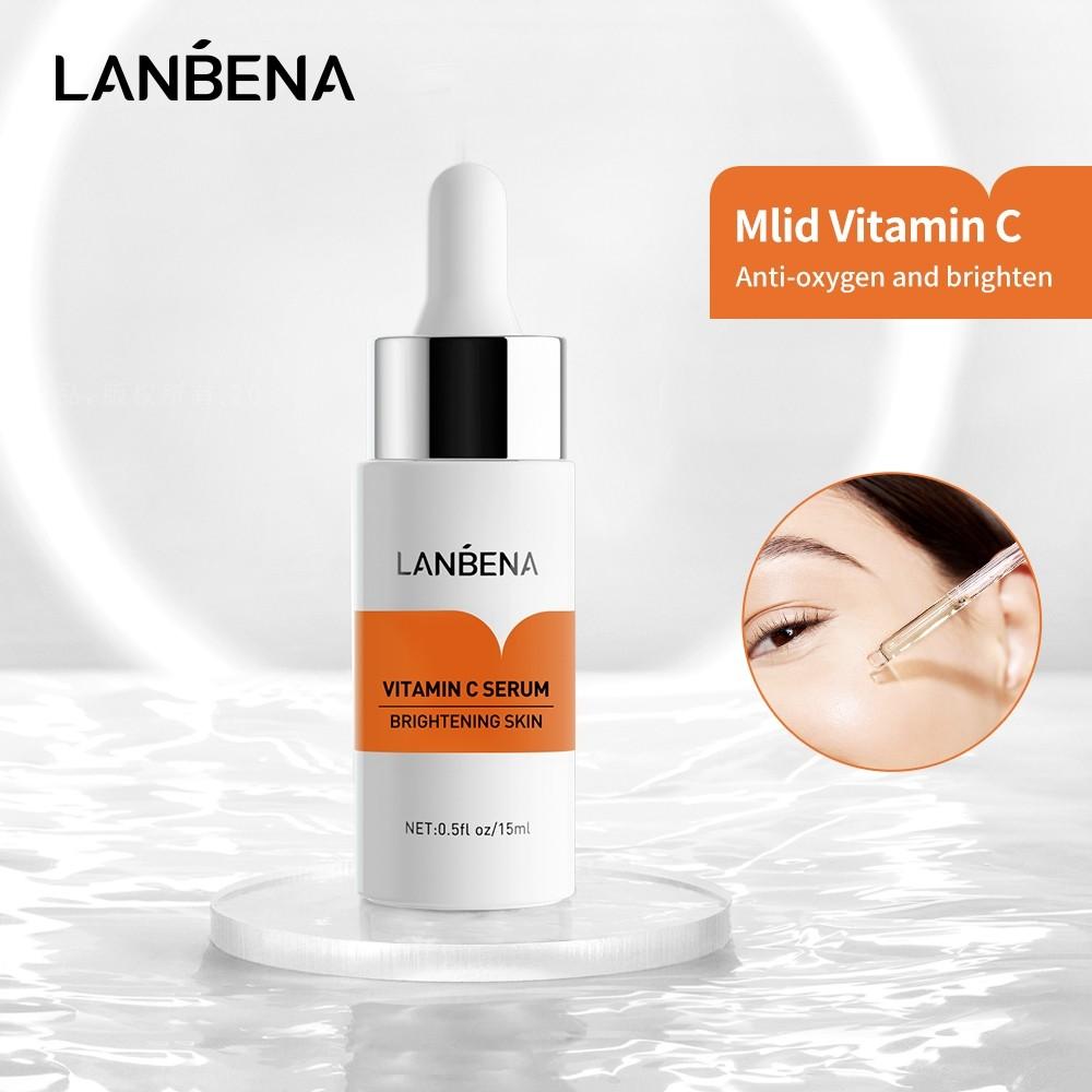 LANBENA Сыворотка с витамином C для лица Крем Отбеливающий Увлажняющий Удаление веснушек Осветляет пятна Уход за кожей 15 мл
