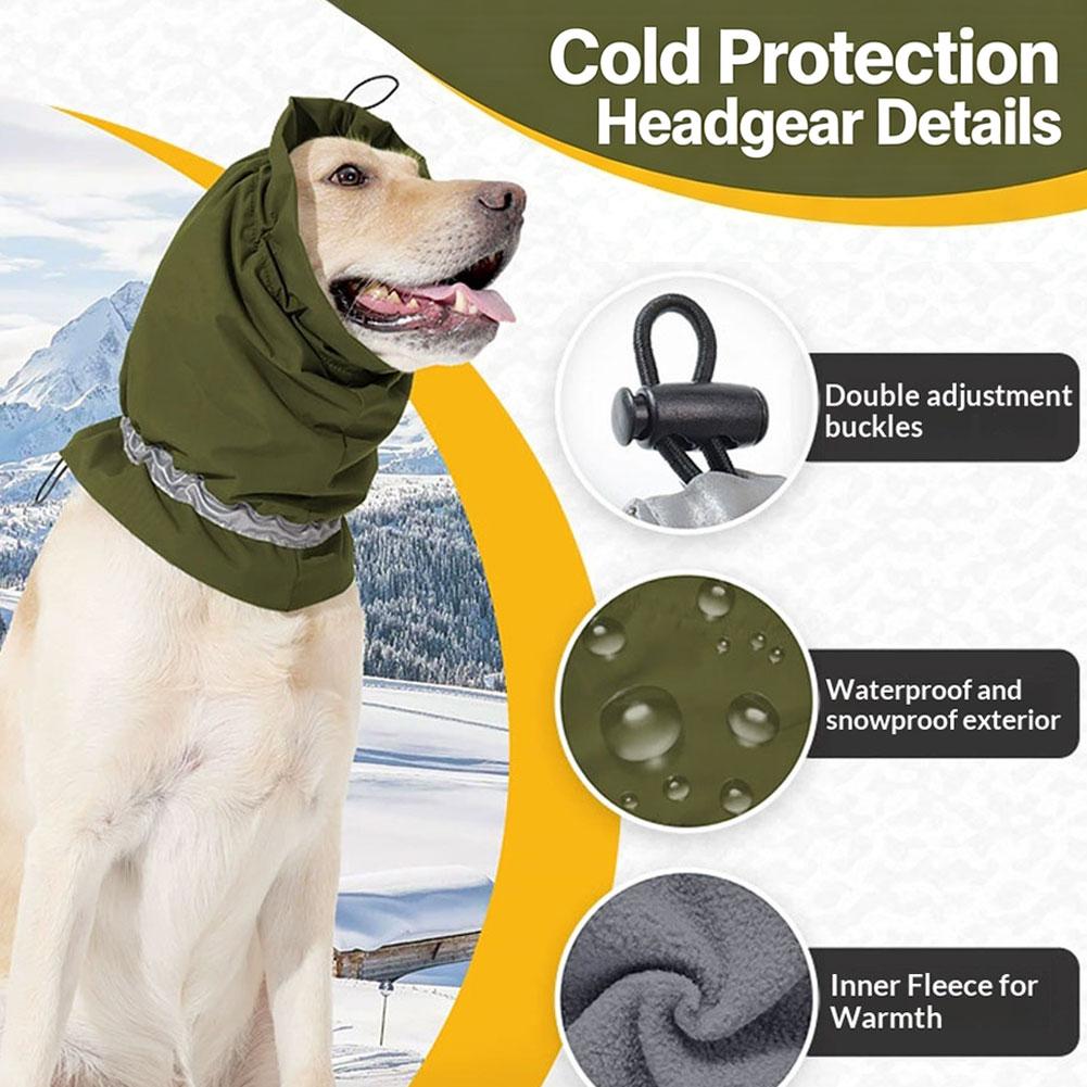 Windproof Snowproof Waterproof Dog Earmuff Warm Neck Protection Adjustable With Reflective Clauses Scarf Pet Supplies