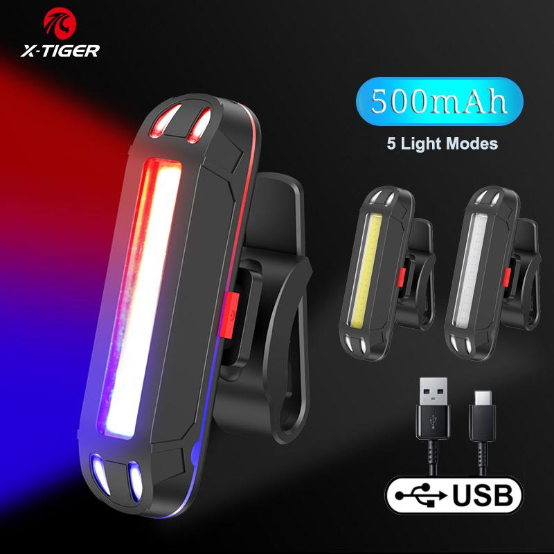 X-Tiger Bike Rear Light Super Bright Led Bicycle Light USB Rechargeable Seatpost Fork Light Safety Warning Bicycle Taillight 7